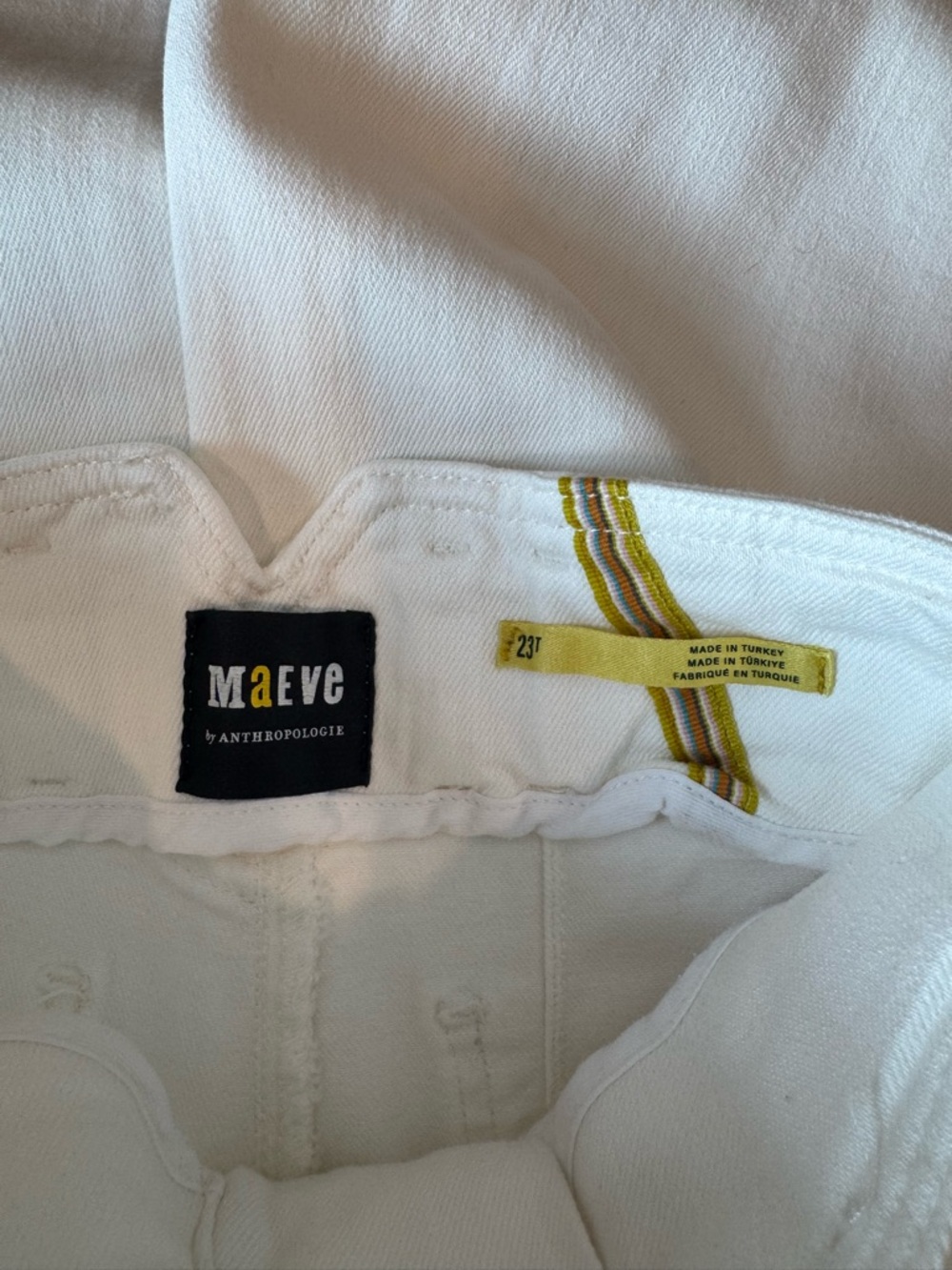 Anthropologie Maeve White 23T 23 Tall (00) Wide-Leg Pants Jeans Work Casual NWOT - Picture 7 of 9